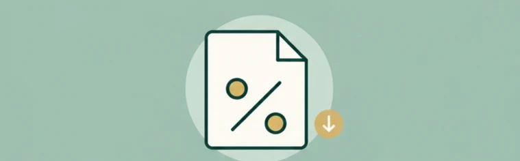 Illustration: Dokument mit Prozentzeichen, Steuervorteile für Unternehmen